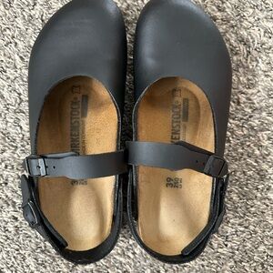 Birkenstock Black Strap Flats